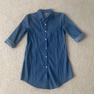 NWOT Chambray Shirt Dress with Buttons